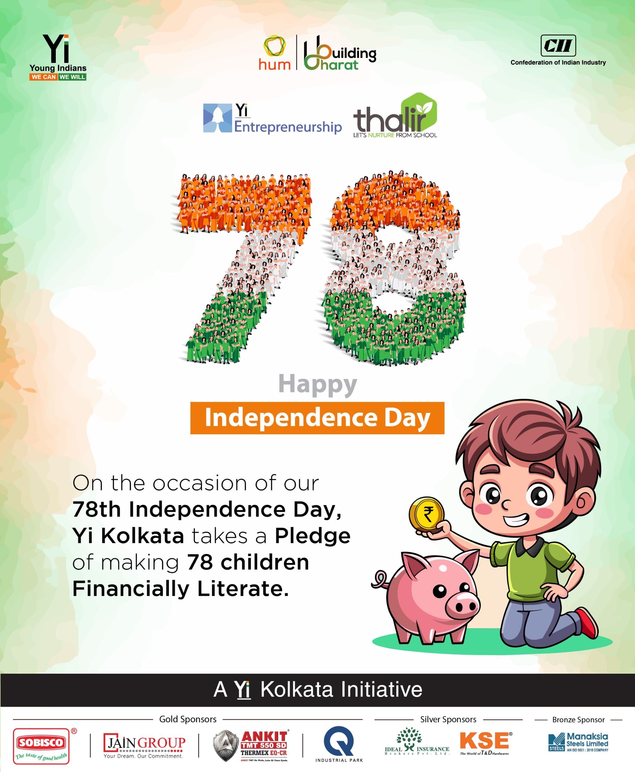 Yi24 | Celebrating our 78th Independence Day - Yi Kolkata pledges to make 78 Children Financially Literate