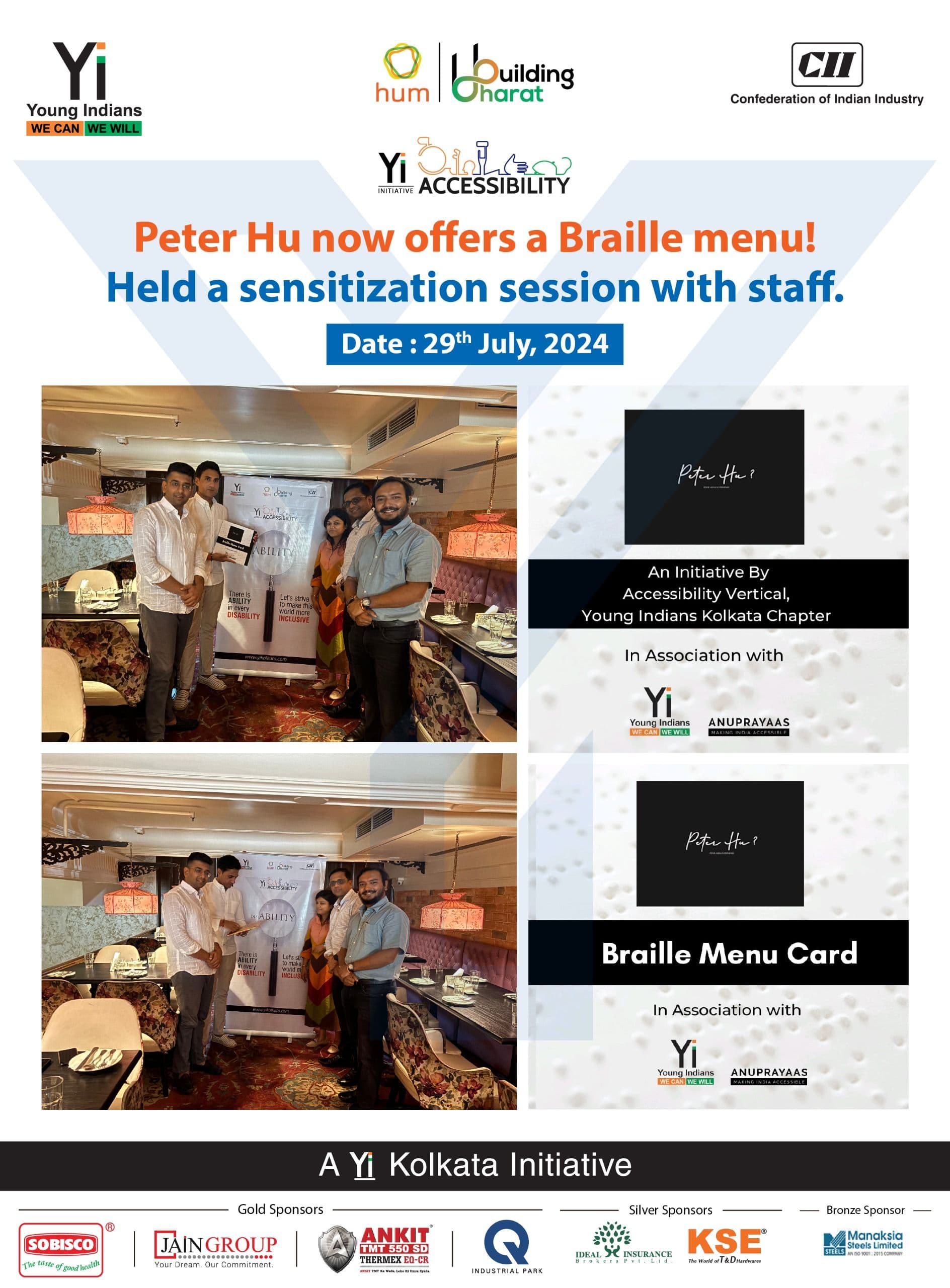 Yi24  | Accessibility - Braille Menu Card Launch at Peter Hu