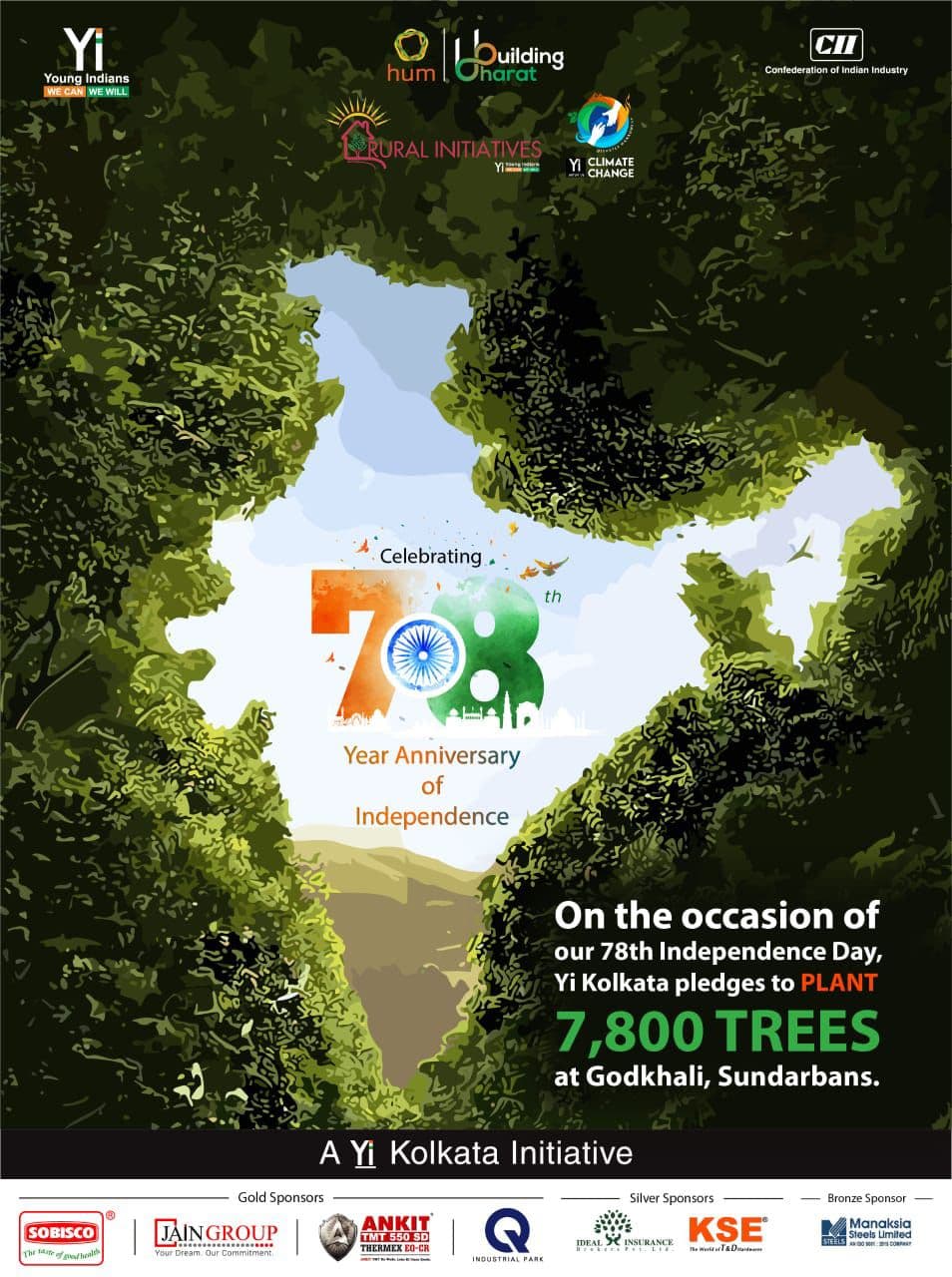 Yi24 | Celebrating our 78th Independence Day - Yi Kolkata pledges to Plant 7,800 Trees